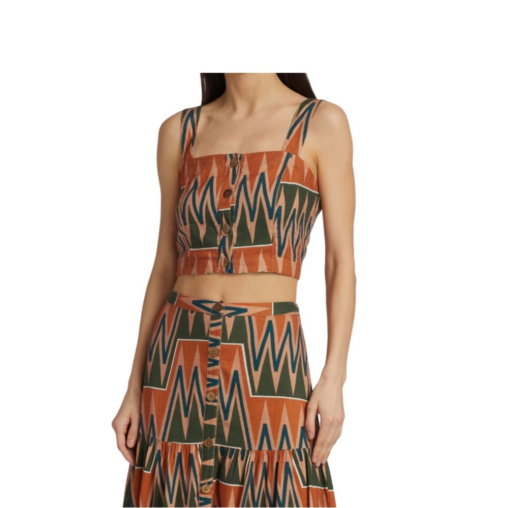Veronica Beard Tiffany crop linen top. Size M. NWT